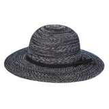 Mixed Braid Packable Sun Hat With Suede Band - Madeline Love - Flyclothing LLC