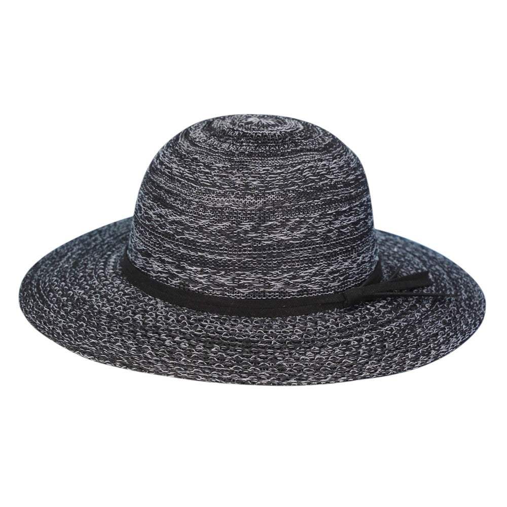 Mixed Braid Packable Sun Hat With Suede Band - Madeline Love - Flyclothing LLC
