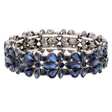 Floral Crystal Stretch Evening Bracelet - Madeline Love - Flyclothing LLC