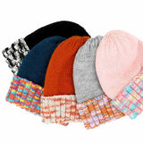 Multi Color Band Fleece Beanie Hats - Madeline Love - Flyclothing LLC