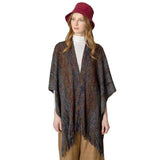 Multi Colored Metallic Knit Ruana - Madeline Love - Flyclothing LLC