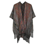 Multi Colored Metallic Knit Ruana - Madeline Love - Flyclothing LLC