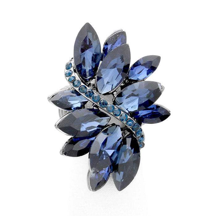 Marquise Crystal Cluster Stretch Ring - Madeline Love - Flyclothing LLC
