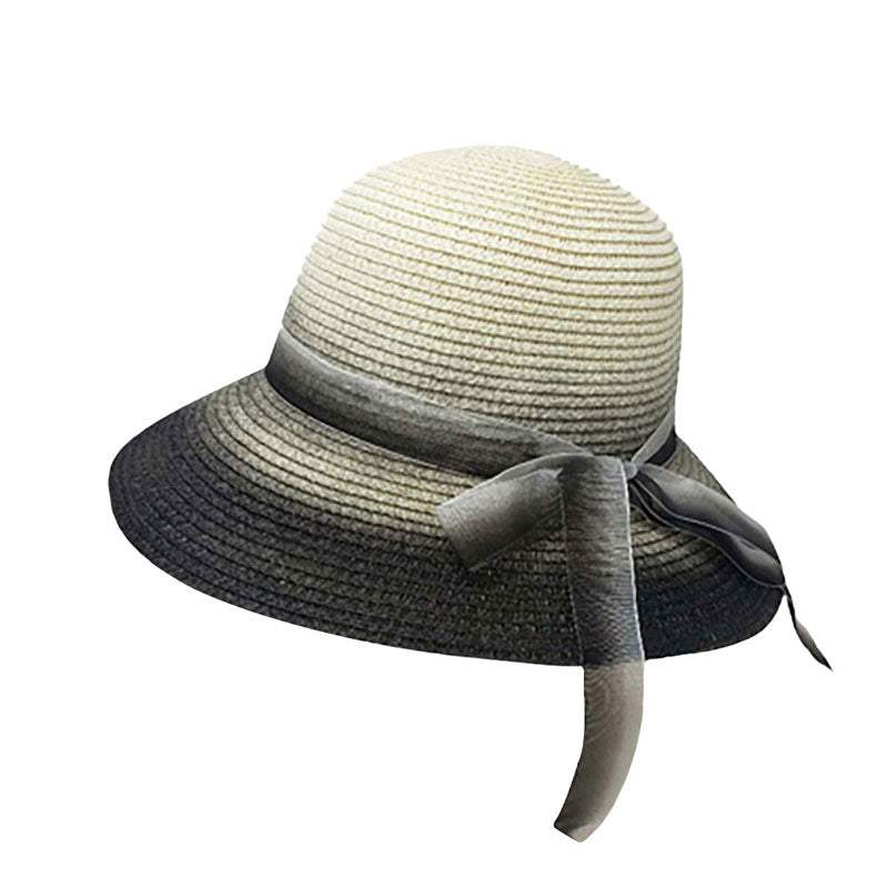 Ombre Bow Band Straw Sun Hat - Madeline Love - Flyclothing LLC