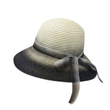 Ombre Bow Band Straw Sun Hat - Madeline Love - Flyclothing LLC