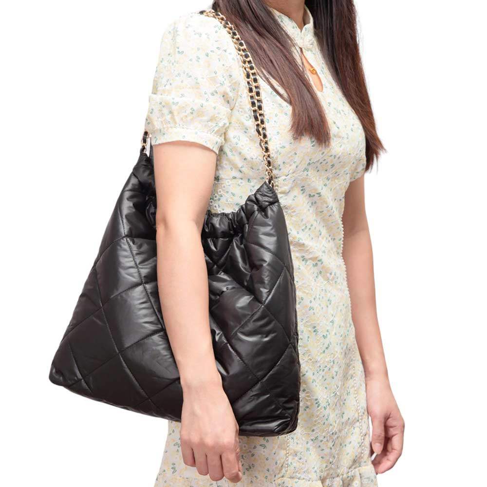 Padded Adjustable Metal Strap Shoulder Bag - Madeline Love - Flyclothing LLC