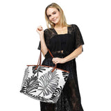 Palm Leaves Print Tote Bag - Madeline Love - Flyclothing LLC