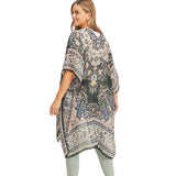 Patterned Cover Up Kimono Poncho - Madeline Love - Flyclothing LLC