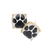 Paw Accented Square Stud Earrings - Madeline Love - Flyclothing LLC