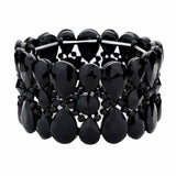 Pear Crystal Floral Rhinestone Stretch Evening Bracelet - Madeline Love - Flyclothing LLC