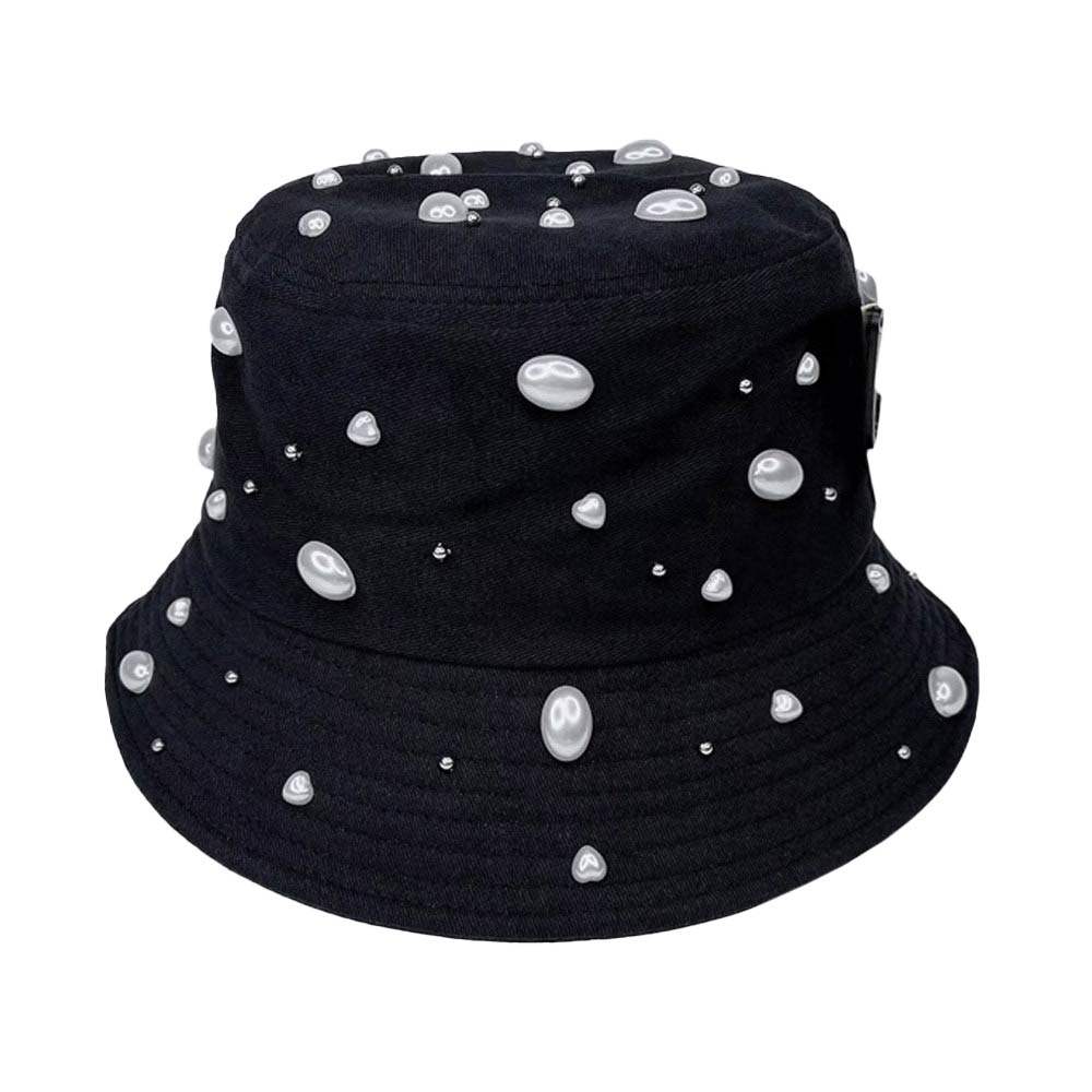 Pearl Embellished Bucket Hat - Madeline Love - Flyclothing LLC