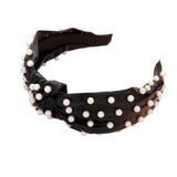 Pearl Embellished Burnout Knot Headband - Madeline Love - Flyclothing LLC