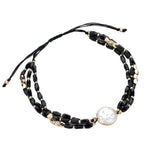 Pearl Pointed Faceted Beaded Pull Tie Cinch Bracelet - Madeline Love - Flyclothing LLC