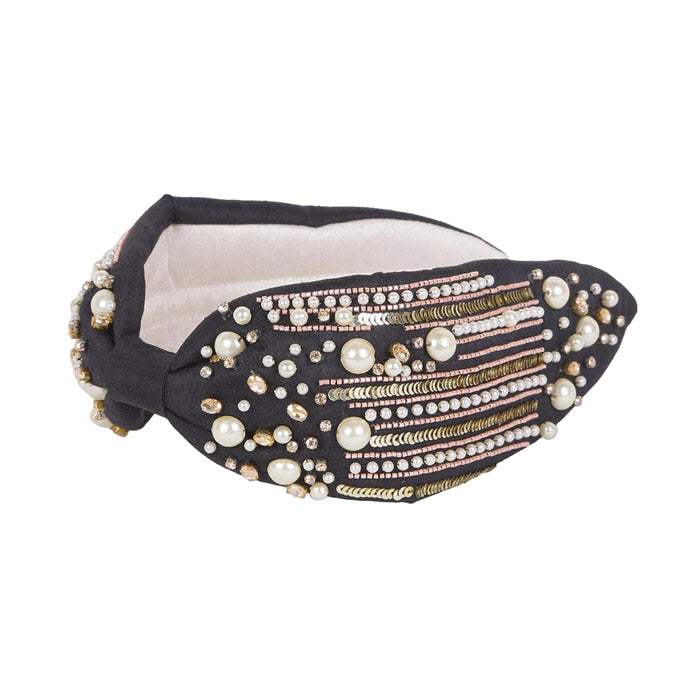 Pearl Sequin Bead Embellished Headband - Madeline Love - Flyclothing LLC