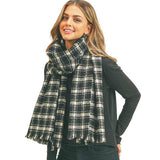 Plaid Check Lurex Oblong Scarf - Madeline Love - Flyclothing LLC