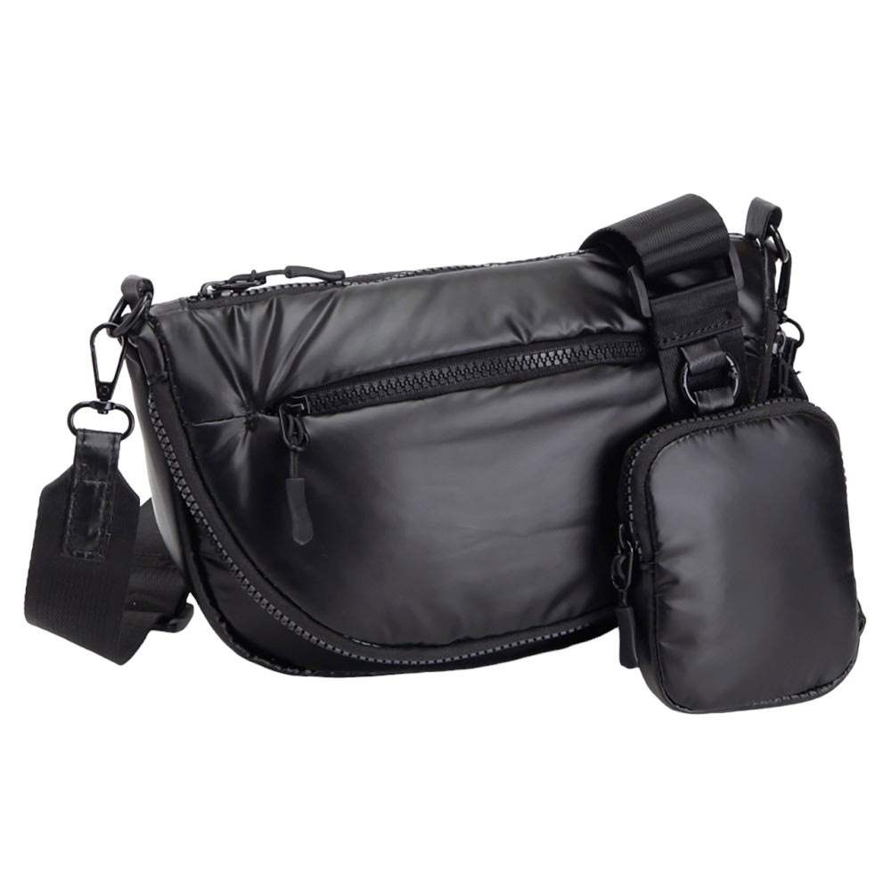 Puffer Half Moon Crossbody Bag - Madeline Love - Flyclothing LLC