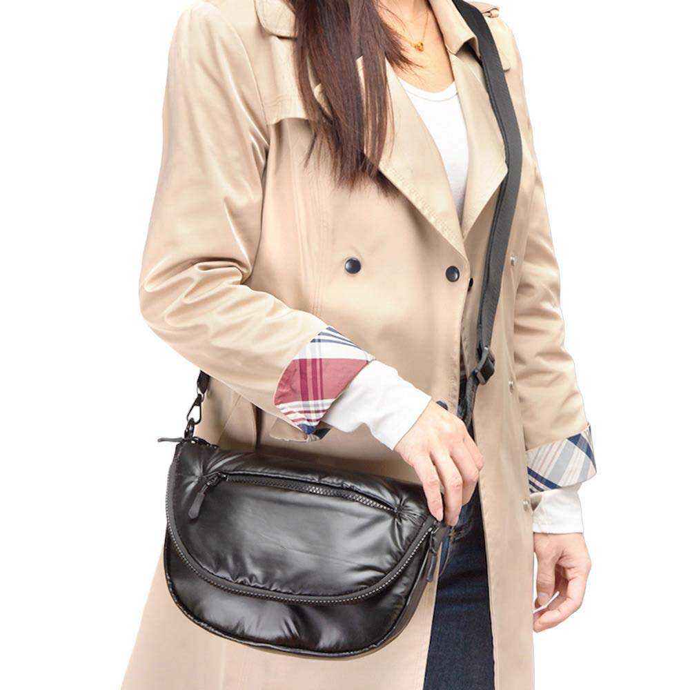 Puffer Half Moon Crossbody Bag - Madeline Love - Flyclothing LLC