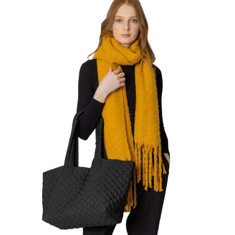 Quilted Padded Puffer Tote Bag - Madeline Love - Flyclothing LLC