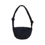 Quilted Puffer Half Moon Tote Shoulder Bag - Madeline Love - Flyclothing LLC