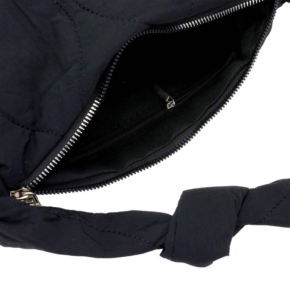 Quilted Puffer Half Moon Tote Shoulder Bag - Madeline Love - Flyclothing LLC
