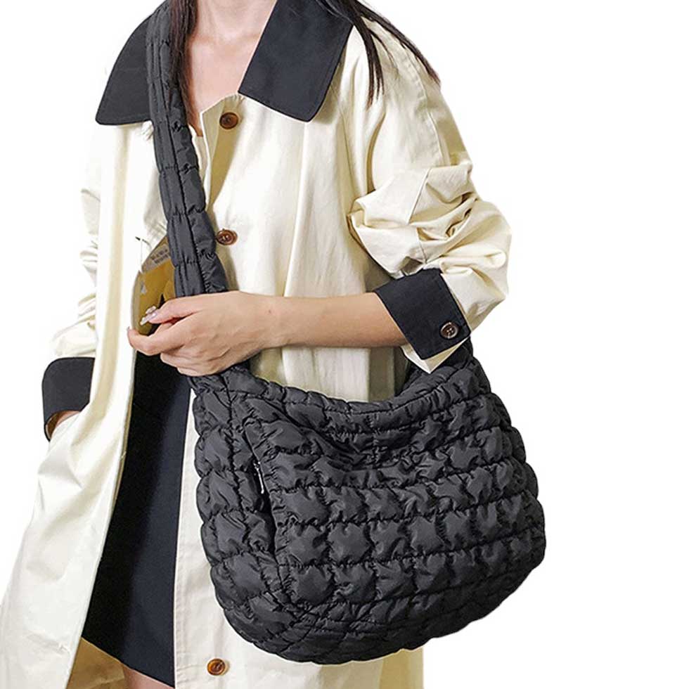 Quilted Puffer Shoulder Crossbody Bag Cloud Bag - Madeline Love - Flyclothing LLC