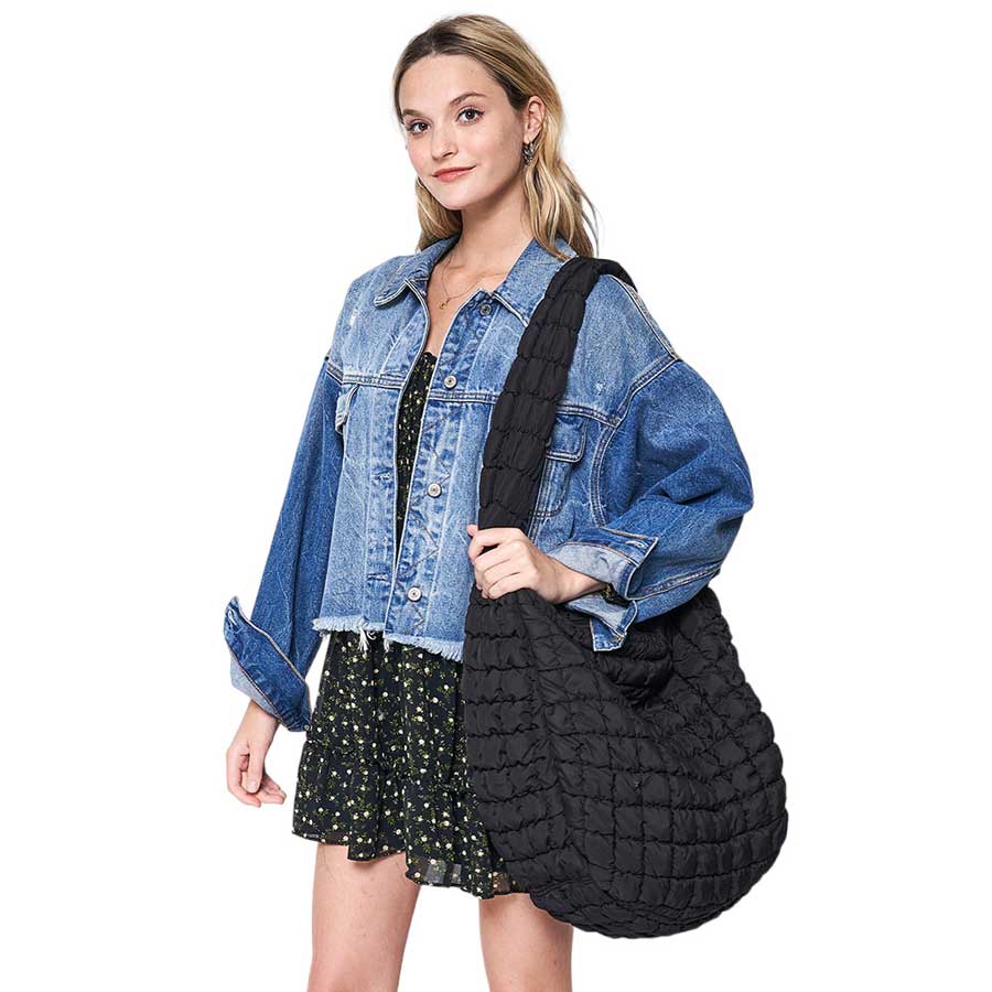 Quilted Puffer Shoulder Crossbody Bag - Madeline Love - Flyclothing LLC