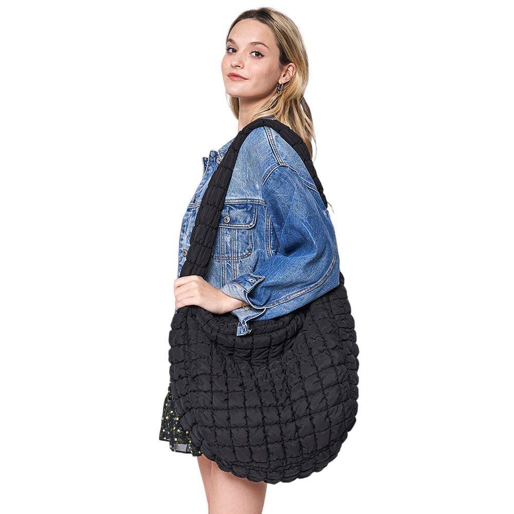 Quilted Puffer Shoulder Crossbody Bag - Madeline Love - Flyclothing LLC