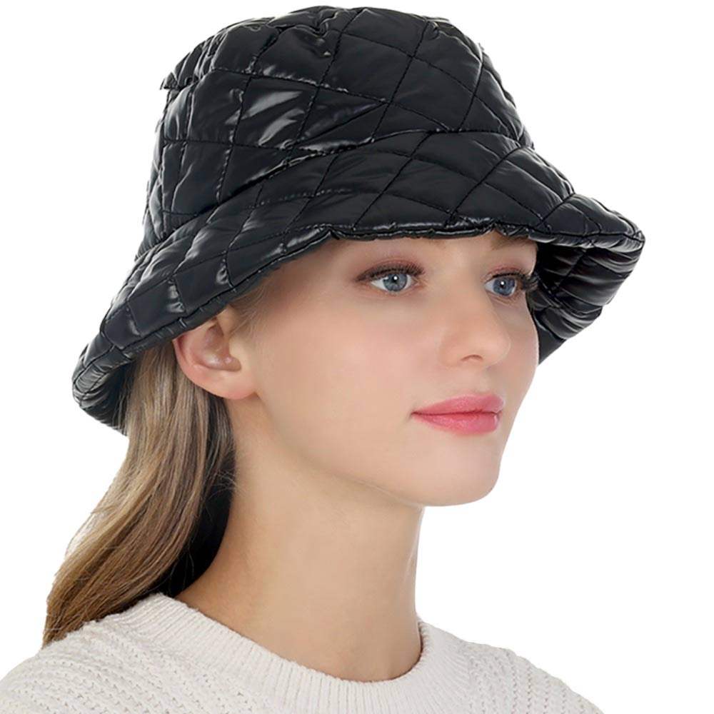 Quilted Puffer Solid Bucket Hat - Madeline Love - Flyclothing LLC
