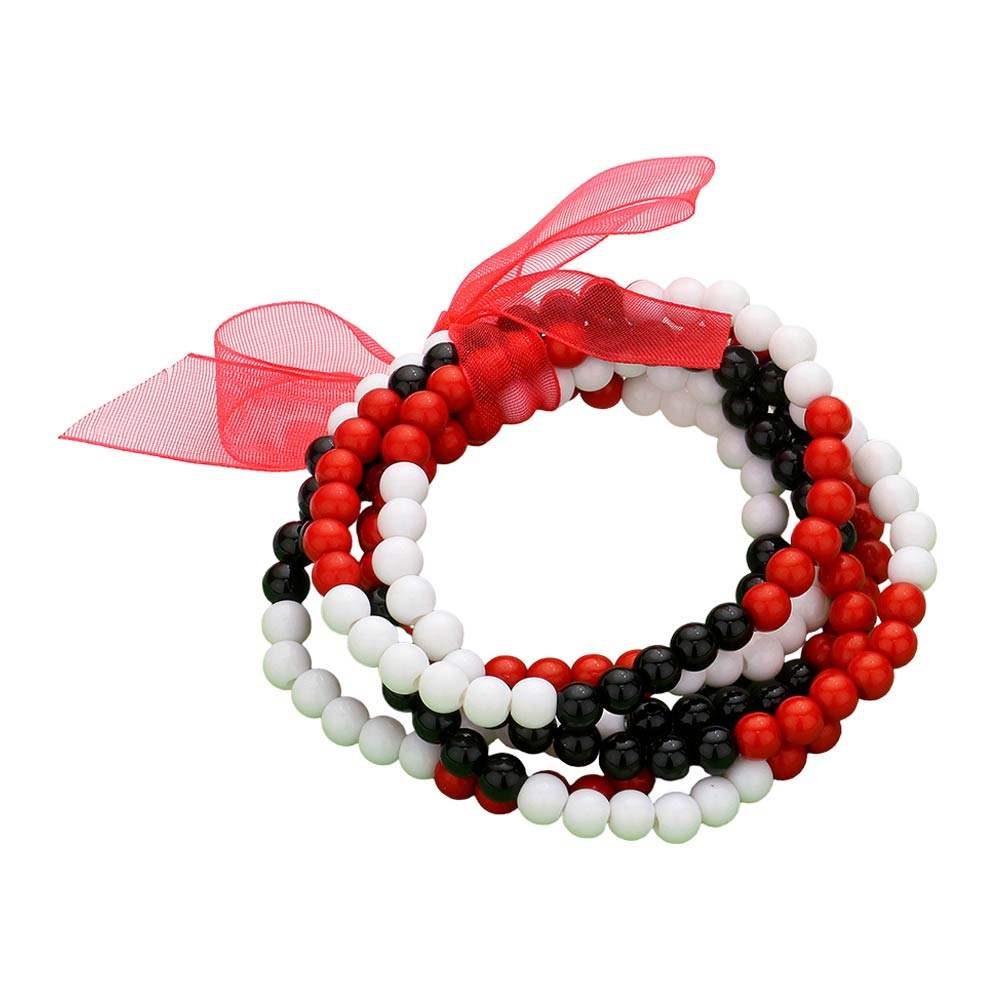 6PCS Game Day Beaded Stretch Bracelets - Madeline Love - Flyclothing LLC