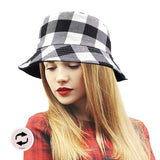 Reversible Buffalo Check Patterned Bucket Hat - Madeline Love - Flyclothing LLC