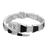 Stone Embellished Enamel Snake Hinged Bracelet - Madeline Love - Flyclothing LLC