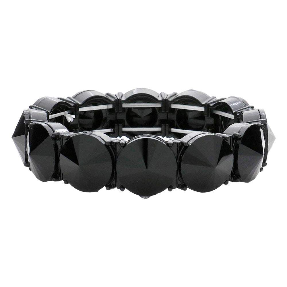 Round Stone Stretch Evening Bracelet - Madeline Love - Flyclothing LLC
