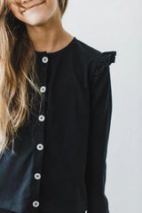 Black Ruffle Cardigan - Mila & Rose ® - Flyclothing LLC