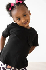 Black Ruffle Pocket Tee - Mila & Rose ® - Flyclothing LLC