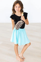 Black S/S Flutter Sleeve Leotard - Mila & Rose ® - Flyclothing LLC