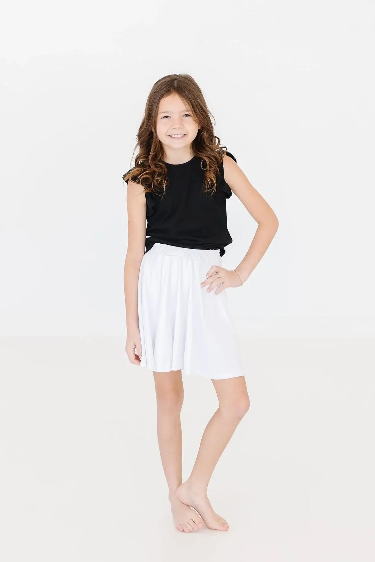 Black S/S Ruffle Tee - Mila & Rose ® - Flyclothing LLC