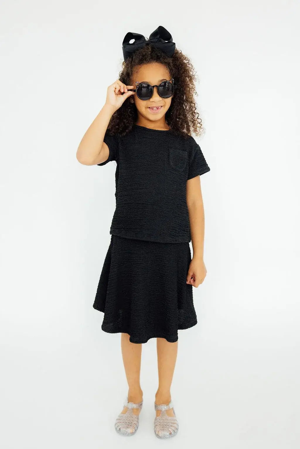 Black Scrunchy Twirl Skort - Mila & Rose ® - Flyclothing LLC