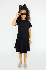 Black Scrunchy Twirl Skort - Mila & Rose ® - Flyclothing LLC