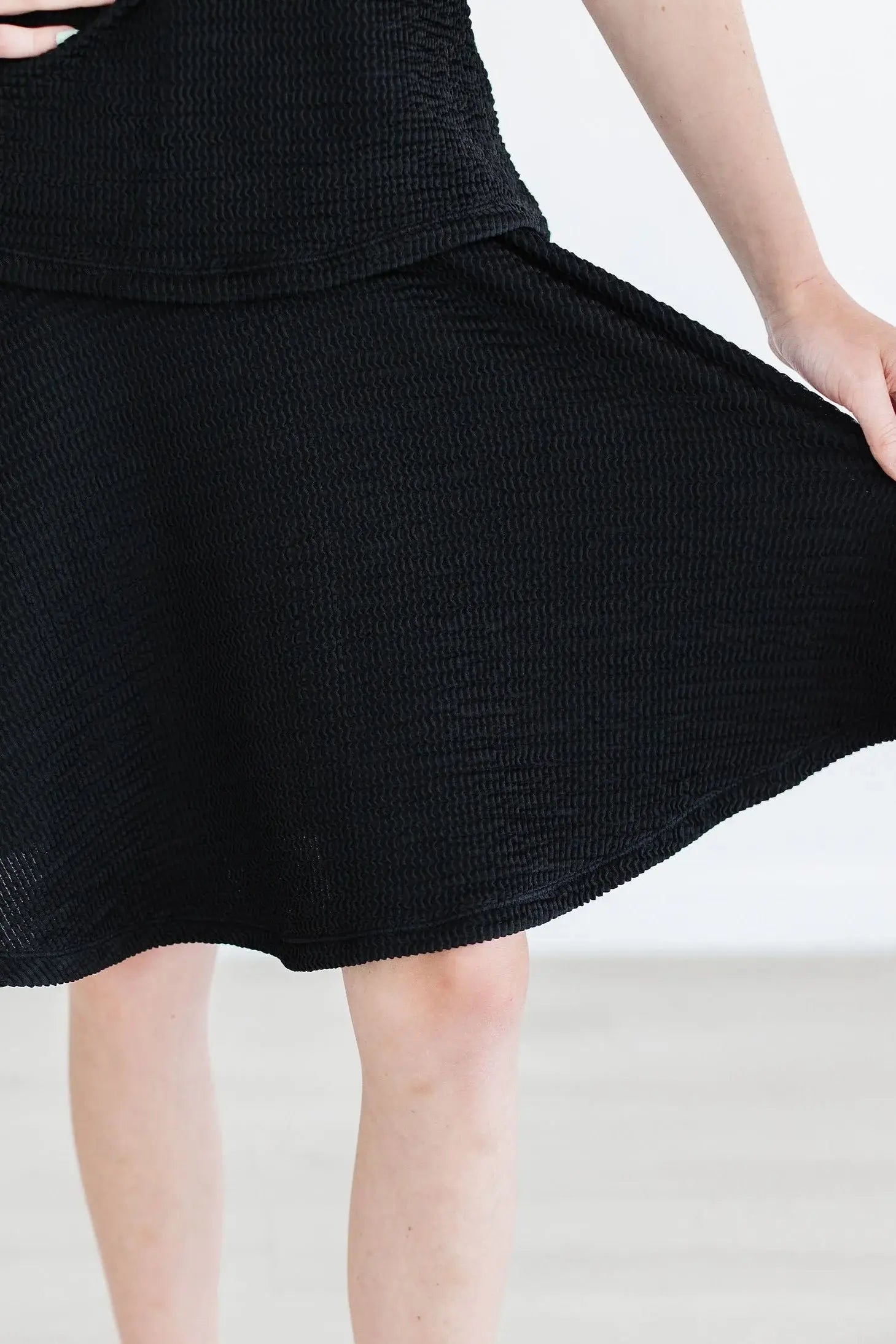 Black Scrunchy Twirl Skort - Mila & Rose ® - Flyclothing LLC