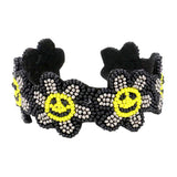 Seed Beaded Smile Flower Cuff Bracelet - Madeline Love - Flyclothing LLC