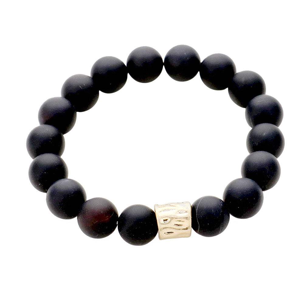 Semi precious stone beaded stretch bracelet - Madeline Love - Flyclothing LLC