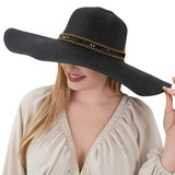 Sequin Band Pointed Straw Sun Hat - Madeline Love - Flyclothing LLC