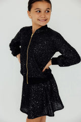 Black Sequin Twirl Skort - Mila & Rose ® - Flyclothing LLC
