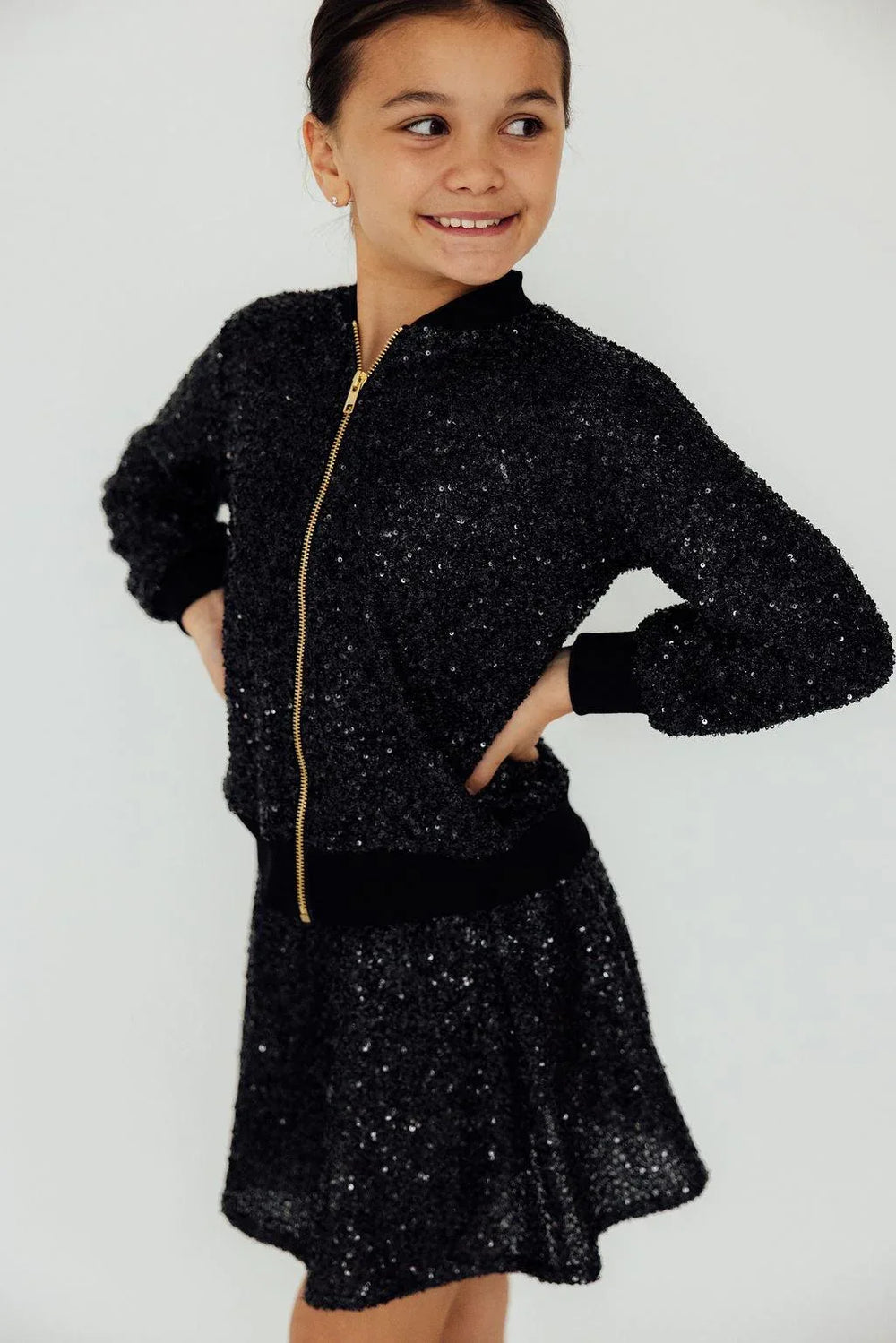 Black Sequin Twirl Skort - Mila & Rose ® - Flyclothing LLC