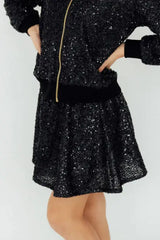 Black Sequin Twirl Skort - Mila & Rose ® - Flyclothing LLC