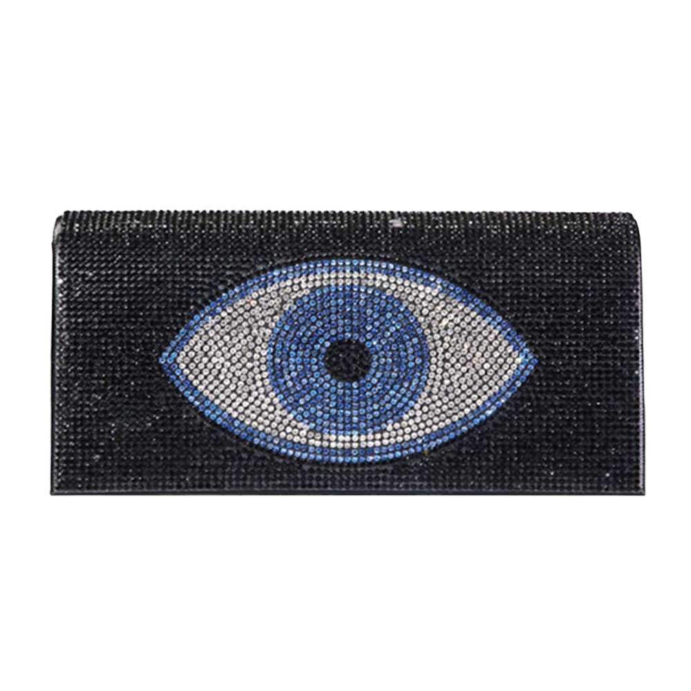 Shimmery Evil Eye Evening Clutch Crossbody Bag - Madeline Love - Flyclothing LLC