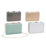 Shimmery Rectangle Evening Clutch Crossbody Bag - Madeline Love - Flyclothing LLC