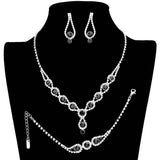 3PCS Rhinestone Bubble Necklace Jewelry Set - Madeline Love - Flyclothing LLC