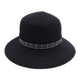 Greek Pattern Band Straw Sun Hat - Madeline Love - Flyclothing LLC