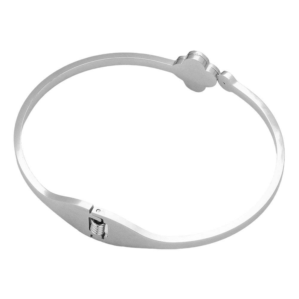 Quatrefoil Pointed Stainless Steel Hinged Bangle Bracelet - Madeline Love - Flyclothing LLC